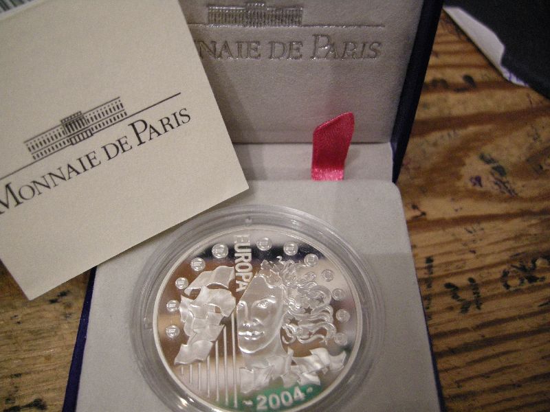 (afbeelding voor) 1,5 Euromunt Frankrijk 2004 Proof uitbreiding europa in cassette